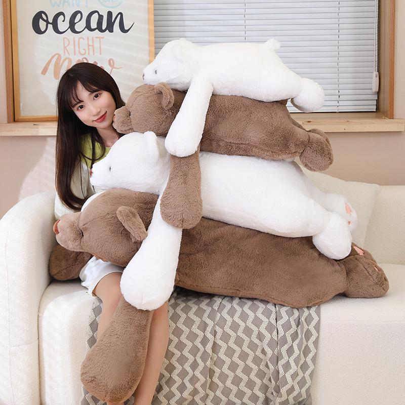 Cute Lying Down Bear Doll Plush Toy Polar Bear Doll Home Throw Pillow Child Sleeping Soothing Doll