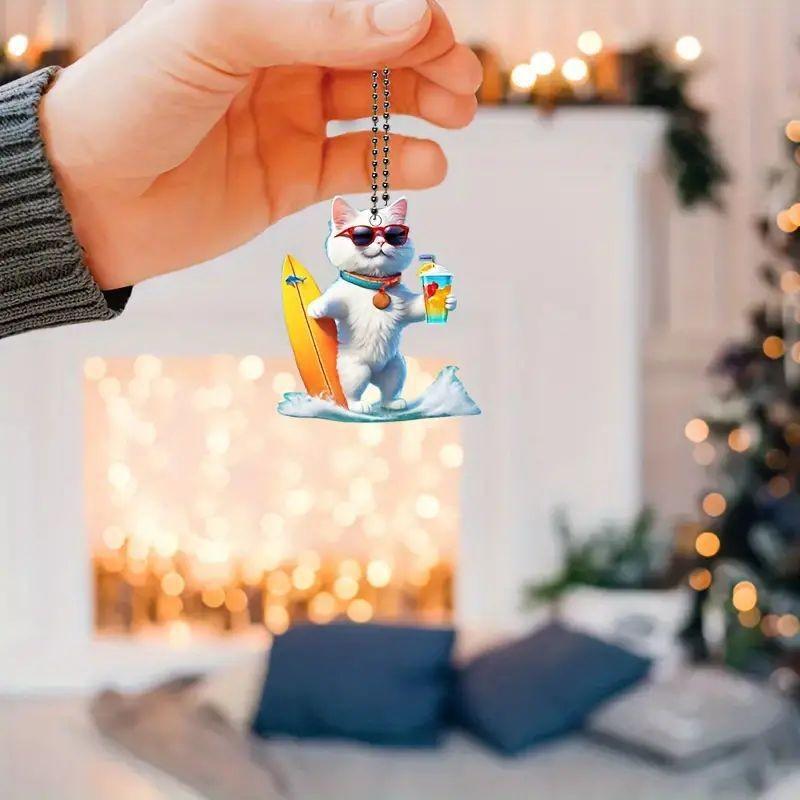 Dog Acrylic Whimsical Scooter Animal Hanging Decor Great For Christmas And Auto Charm