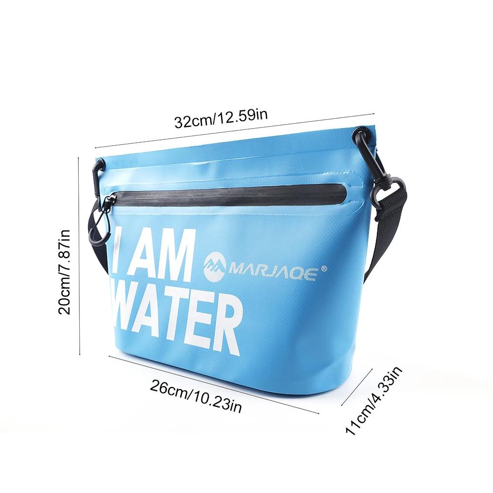 Waterproof Diving Shoulder Pack with Zipper PVC Swimming Shoulder Pack High-Capacity Portable Multifunctional for Camping Travel