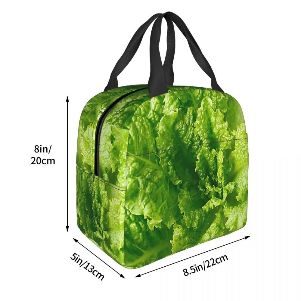 Lettuce Closeup Insulated Lunch Bag for Women Children Portable Food Boxes Thermal Lunch Box Tote