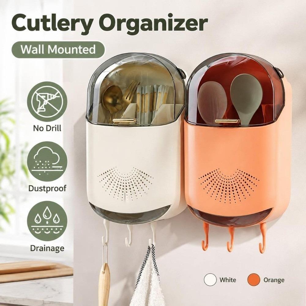 Dustproof Chopstick Holder No Drill Chopstick Container Kitchen Storage Box Chopstick Rack Home