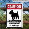 2D Flat 8×12 Inch "Caution Area Patrolled" Funny Dog Metal Sign - Humorous Pet Warning Wall Decor, Aluminum Hanging for Yard, Gate or Home, Novelty