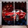 2 Panels Cool Car Sports Car Print Curtains for Bed Room Living Area Floor To Ceiling Window Kitchen Area Blinds Cortinas Grommet Top
