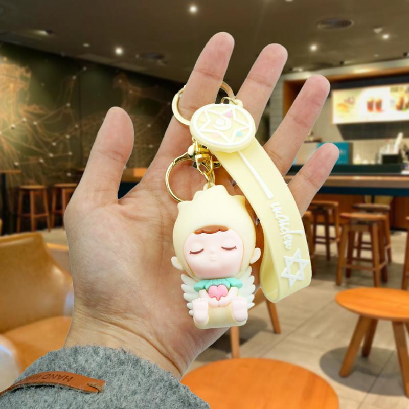 Adorable Creative Angel Baby Keychain Rubber Key Accessory Cartoon Style