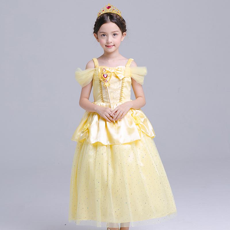 Girls' Puff Sleeve Mesh Princess Dress – Fashionable Summer Style