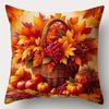Home Decor Autumn Leaves & Basket Decorative Pillow Covers Pattern Cushion Cover Suitable For Sofa Bedroom Car Pillow Cover