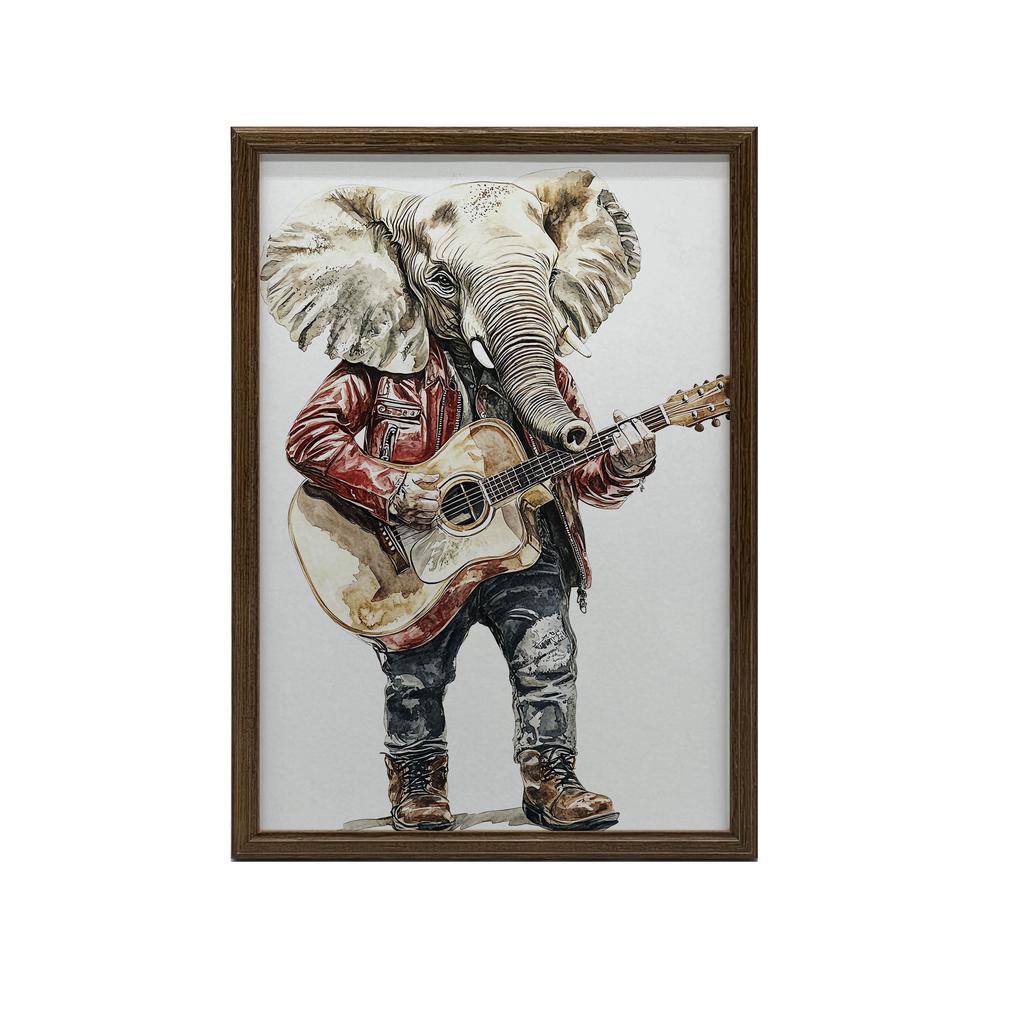 Plakat Słoniowa Melodia Plakat Słoniowa Melodia, 70X100 Cm, Rama Drewniana Ciemny Brąz, Papier Matowy 230 Gsm