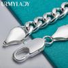925 Sterling Silver 10mm Side Chain Bracelet Fashion Jewelry MB039