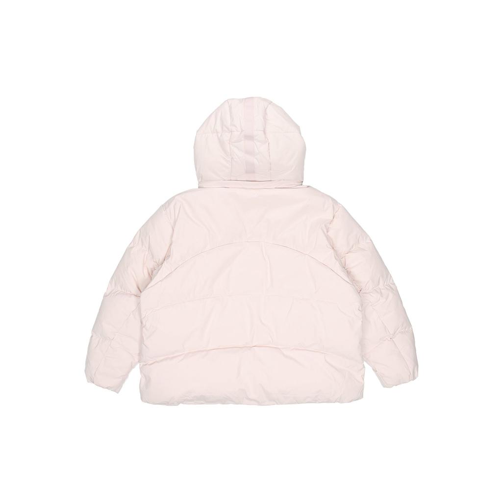 Li Ning Warm And Cozy Loose Hooded Down Jacket Women outerwear Light-Gray Purple AYMQ524-5