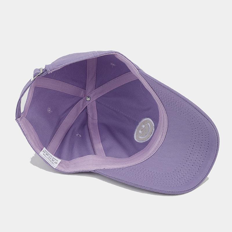 Neue süße Smiley-Gesicht-Stickerei weiches Oberteil Baseballkappe Herrenmode Persönlichkeit vielseitige Kappe Damen-Gesicht kleiner Schirm