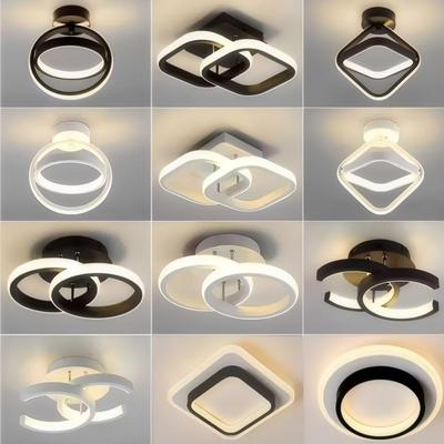 Luzes de Teto Modernas de LED para Corredor Iluminação Doméstica Nórdica LED Montadas na Superfície para Quarto Sala de Estar Corredor Iluminação de 3 cores