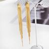 SUMENG 2024 New Gold Color Silver  Long Hanging Earrings Metal Tassel Ethnic Drop  for Women Fashion Jewelry Gifts