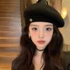 British Style Wool Beret Pure Color Retro Painter Hat Casual Octagonal Hat  Winter