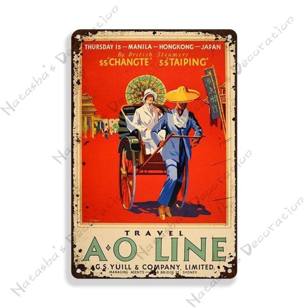 Metal Poster Japanese Ukiyo-e Retro Wall Art Vintage Home Bar Cafe Decor