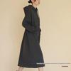 Rochie Midi cu Glugă Stil Coreean - Casual de Înaltă Calitate Toamnă/Iarnă Peste Genunchi Croială Dreaptă