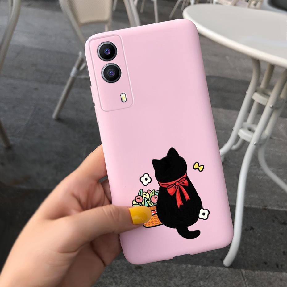For Vivo Y53S 5G Case Vivo Y72 5G V2041 Phone Cover Silicone Cactus Soft Funda For Vivo Y52 Y 53s Y72 5G Sunflower TPU Bumper