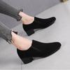 Frosted Deep Mouth Single Shoes Women's Thick Heel Pointed Autumn New Work Shoes Versatile High Heels