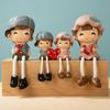 Gift Set Decorative Polyresin Hanging Legs | Family Showpiece Dolls Miniature Figurine Living Room Home Decor Gift Item (4 Pcs Set)
