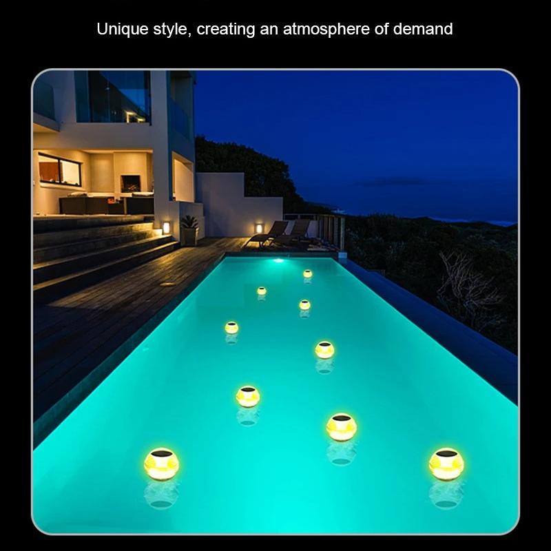 Solar Floating Pool Light Waterproof LED Solar Glow Ball Lamp 3 Lighting Modes Pools Pond Fountain Garden Party Home Decoration