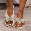 2026 Women Slippers Bow Summer Sandals Indoor Outdoor Beach Shoes Women Flip Flops Beach Slides Women's Sandals Pantuflas Mujer