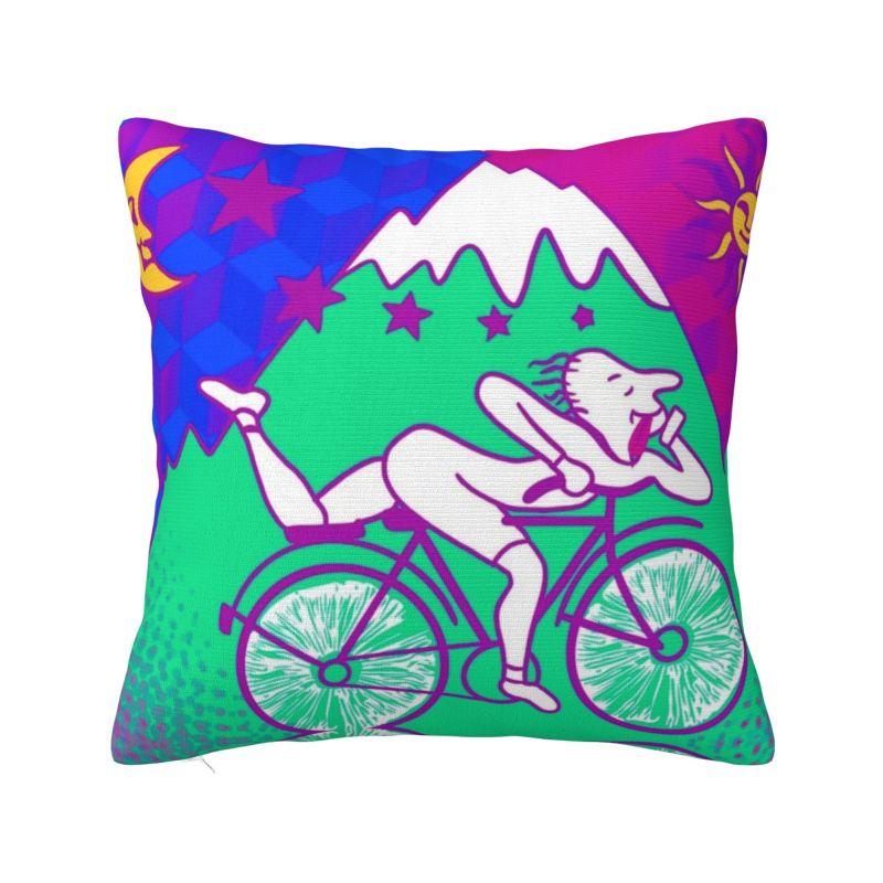 

Albert Hoffman LSD Bicycle Day Pillow Case for Living Room Acid Blotter Party Modern Cushion Cover Car Pillowcase 30x30cm 12x12in