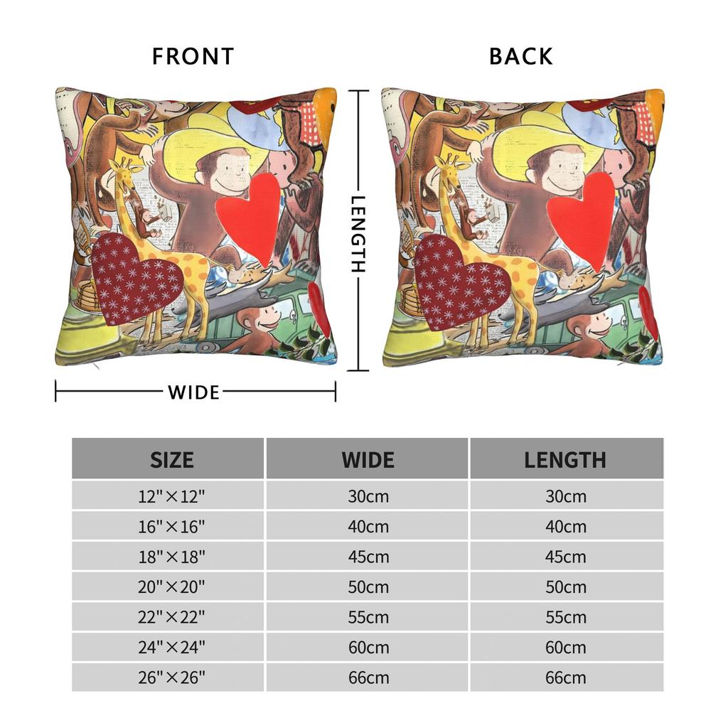Curious George-s Pillow Case  Soft Pillow Cover Kawaii Pillowcases For Sofa Home Decoration