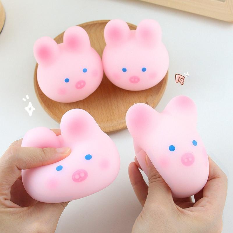 Kawaii Sakura Pig Squeeze Toys Creative Stress-relieving Tool Fidget Toys Little Rabbit Piggy Slow Rebound Release Toy Mochi