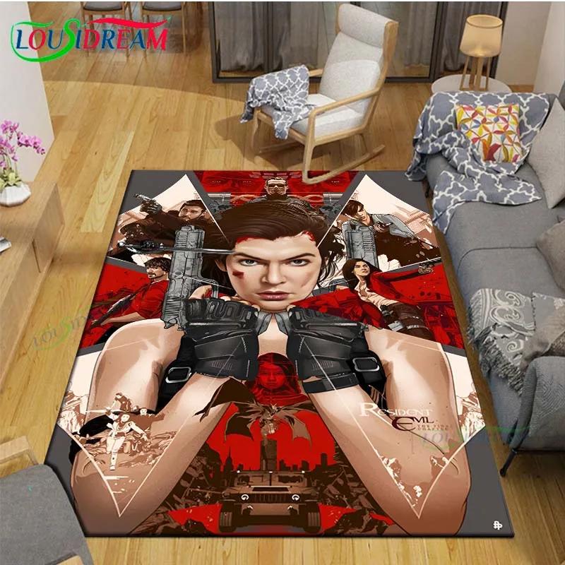 2025 Fashion 3D Movie R-Resident Evil Printed  Carpet Living Room Anti-Skid Area Rug Kids Bedroom Mats Yoga Mat Carpet Decor