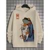 Autumn And Winter Animal Men's Hoodie Japanese Style Harajuku Art Casual Sports Hoodie Pattern Autumn And Winter