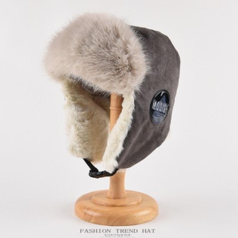 

Шапка Lei Feng из искусственного кроличьего меха, женская зимняя, с подкладкой и утолщением, теплая, хлопковая, байкерская, лыжная, мужская One Size серый