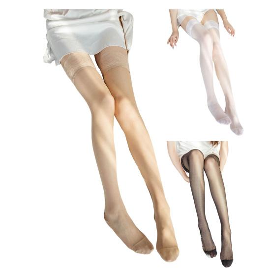 Thigh High Stocking for Women Sheer Nylon Lace Top Pantyhose Anti-slip Over-Knee Silky Stocking for Nightclub Daily Wear