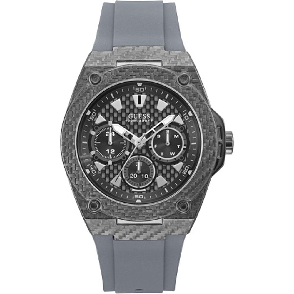GUESS Legacy Grey Stainless Steel Case, Silicone/Rubber Strap Men s Quartz W1048G1 серый