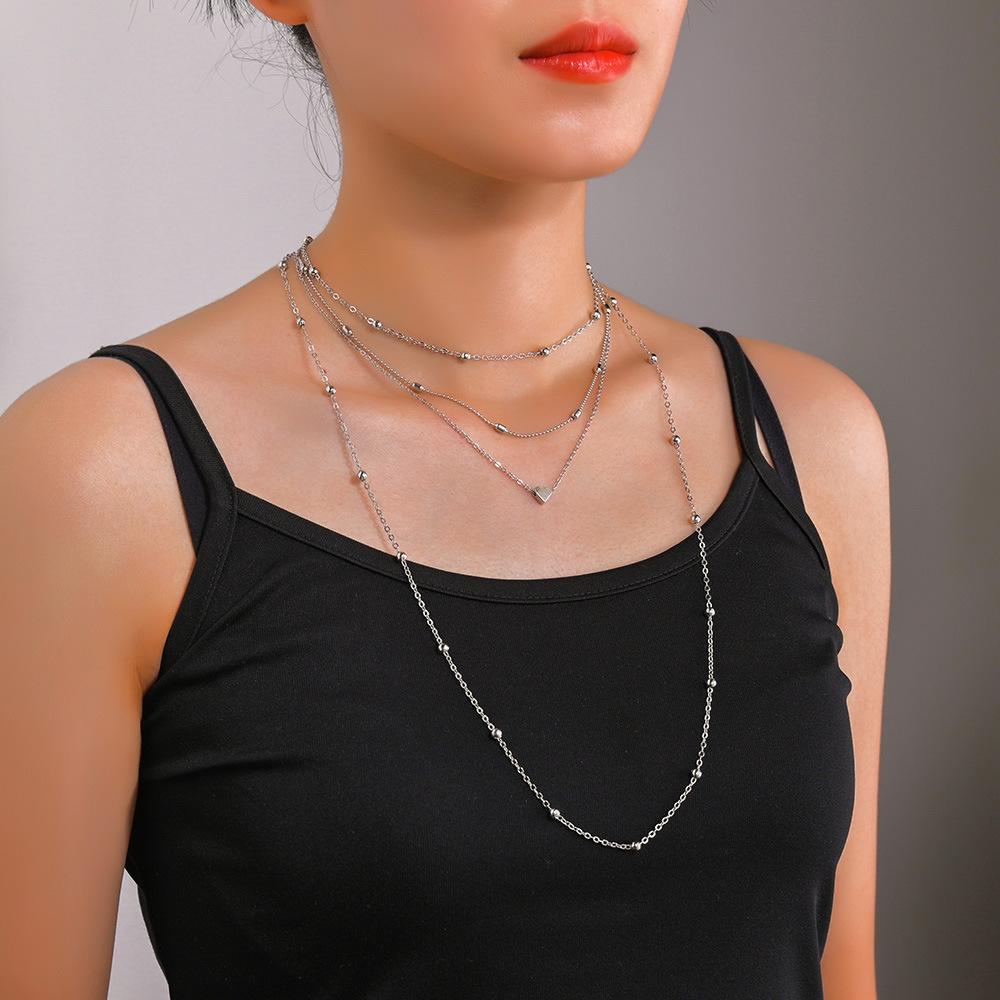 Personal cold wind metal multi-layer chain women s sexy long necklace sweater chain