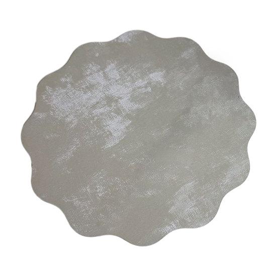 Yousheng Round Wavy Flower Placemat, Waterproof Oil-Proof Placemat, Artificial Leather Heat Insulation Table Mat Coaster for Dining Table