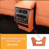 For GWM Haval H9 MKII 2024 2025 2026 Brown Carbon Wood Grain Rear Armrest Air Conditioner AC Vent Cover Anti Kick Hit Accessorie
