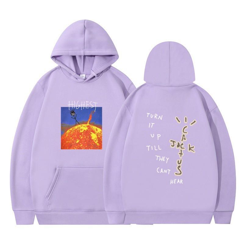 Travis Scott HITR Sun Hoodie Womens Oversized Sweatshirt Festival Streetwear