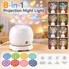 8 In 1 LED Projector Night Light Replaceable Film Plug In Atmosphere Lamp For Kids Bedroom Ceiling Wall Decoration Gift
