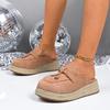 Fashion Casual Pink Suede Mules Slippers Women Hemp Sole Wedge Heels Sandals Women 2025 Summer Bohemia Slip On Sandals Plus Size 42