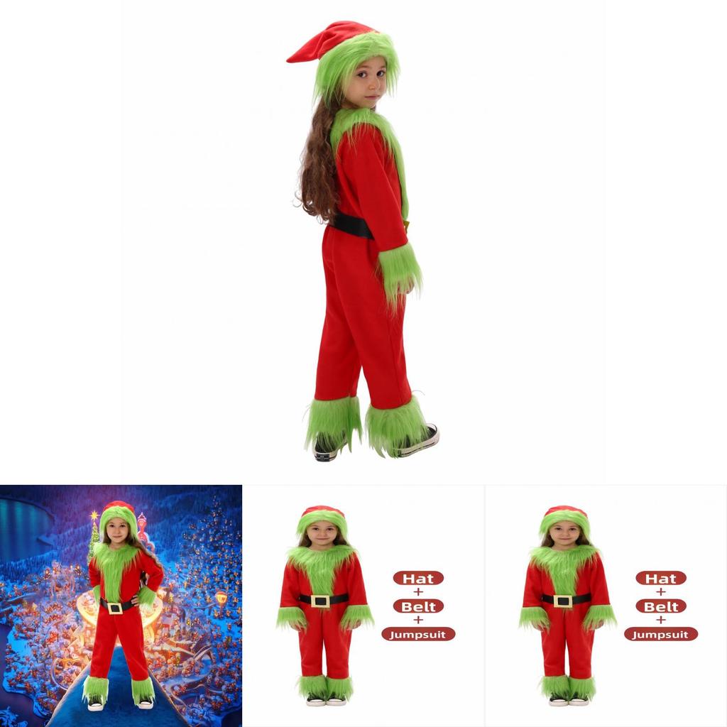Grinch Weihnachtskostüm Für Kinder Mit Weichem Polyesterstoff Für Feiertagsaufführungen Perfekt