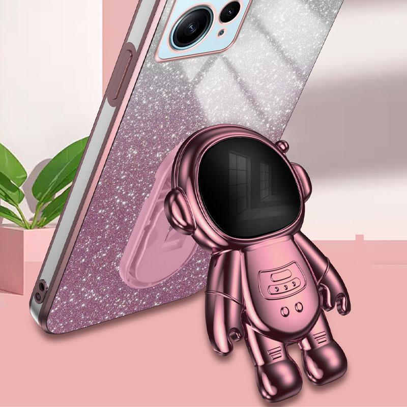 For Xiaomi Redmi Note 12 4G Case Cute Astronaut Kickstand Anti-drop Cell Phone Cover