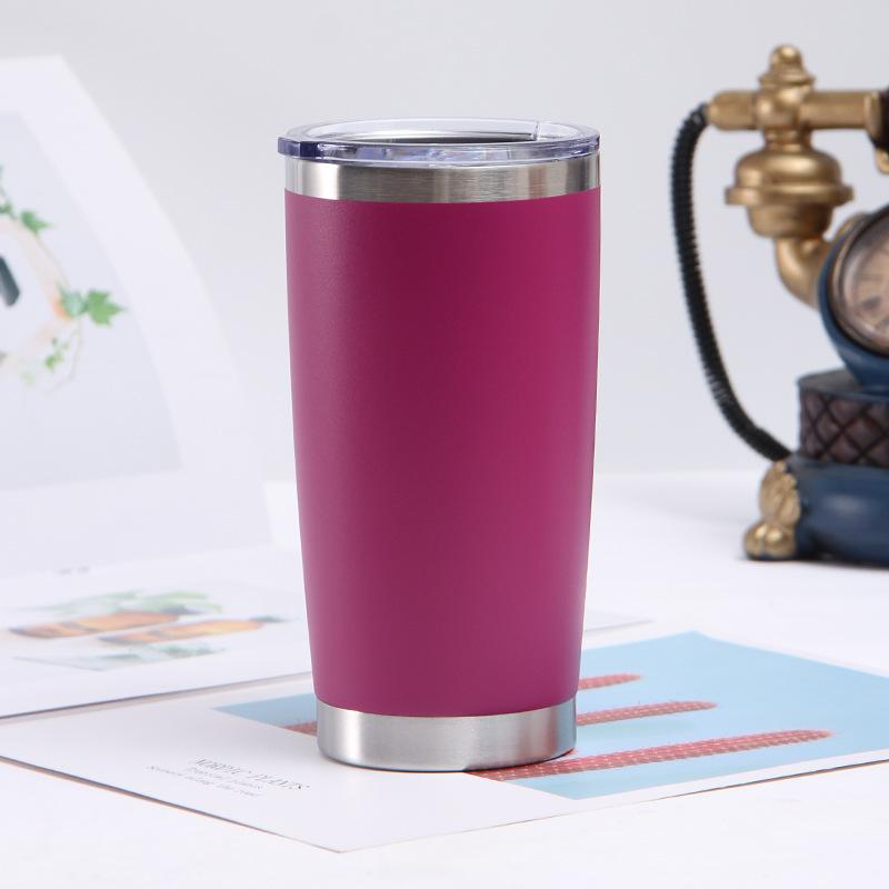Stainless Steel Car Mug Double-layer Vacuum Ice Mug Car Portable Thermal Insulation Cold Beer Mug.