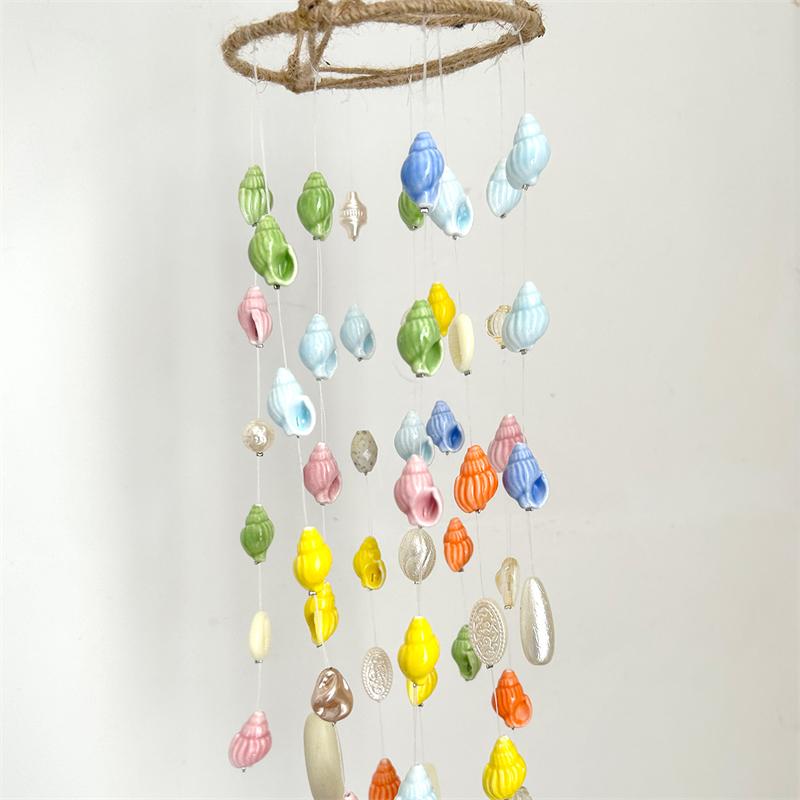 [14x22mm] Conch Beads Colorful Glaze Ceramic Beads DIY Conch Jewelry Accessories Handmade Home Decoration Wind Chime Accessories 2pcs/Pack
