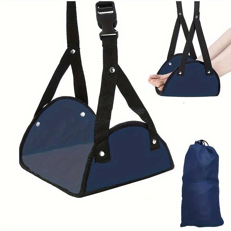 

Airplane Footrest with Adjustable Strap – Portable Hammock Leg Rest, Essential Travel Accessory