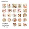 Journamm 44-46pcs Vintage Stickers Cute Flower Sticky DIY Scrapbooking Decor Junk Journal Collage Photo Album Sticker Stationery