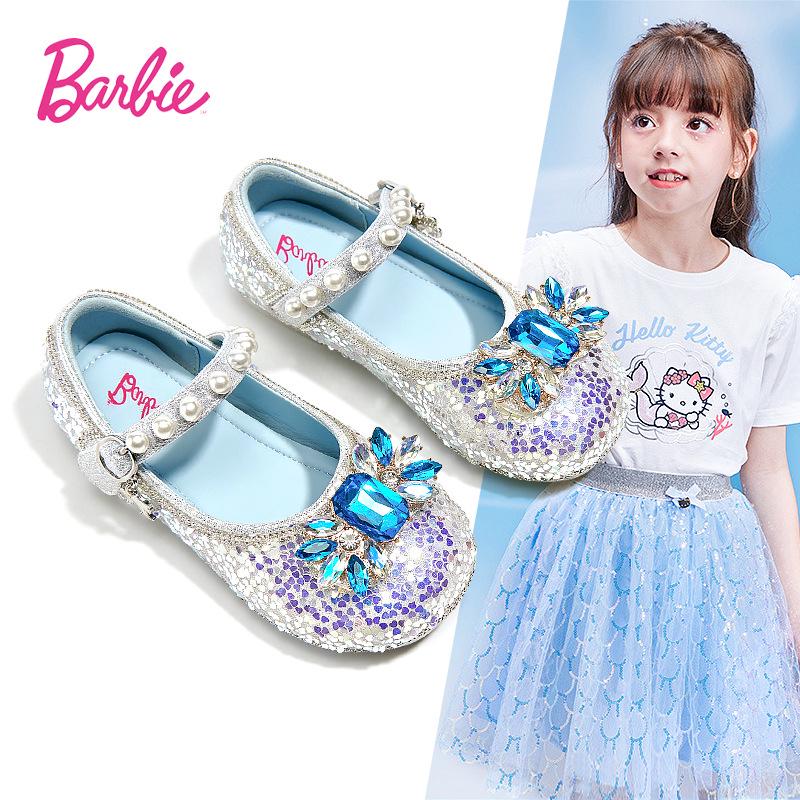 Sparkly Sequin Princess Shoes: 2025 Spring/Autumn Soft Leather Shoes for Girls – Comfortable & Versatile Performance Footwear