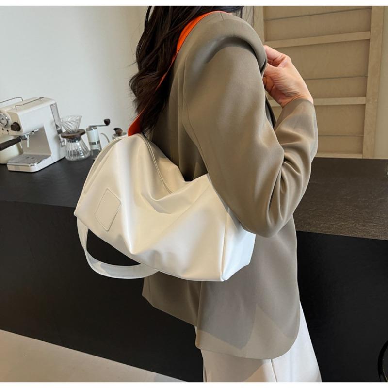 Contrast Color Casual Small Round Pillow Shoulder Bag For Men Women Couple