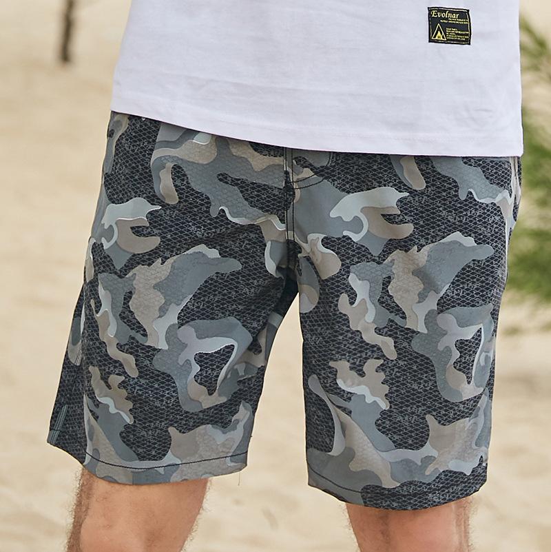 

Beach Pants Men S Quick-Drying Loose Five-Point Pants Camouflage Printing Four-Sided Elastic Casual Vacation Beach Shorts Tide M
