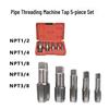 Thread Repair Tool NPT Taper Tap Set, 5-Piece and 6-Piece Bearing Steel Pipe Thread Tap