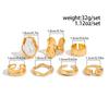 SHIXIN 7Pcs Baroque Imitation Pearl Chunky Open Rings Set for Women Smooth Irregular Wave Adjustable Rings Trendy Finger Jewelry