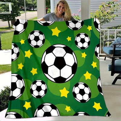 1 Stück. Fußballmuster Decke - Perfekt für Zuhause, Büro, Outdoor-Nutzung, Geschenkidee, Geeignet für alle Jahreszeitenz041744